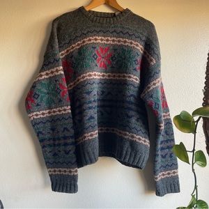 Vintage GAP Wool Sweater - 100% Shetland Wool - Size M/L - Christmas Sweater